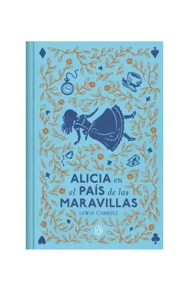 Light blue hardcover of Alicia en el País de las Maravillas by Lewis Carroll