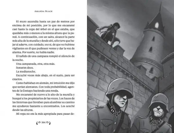 Medieval castle tower in Amanda Black time travel tapestry by Juan Gómez-Jurado