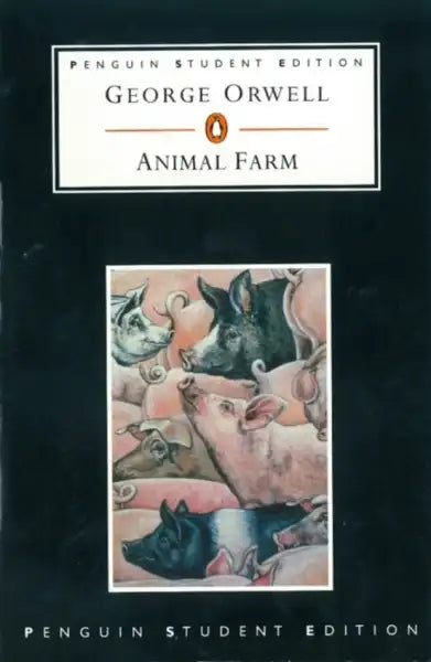 Black hardcover Animal Farm Penguin Classics edition with pig watercolor cover
