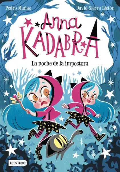 Anna Kadabra 15 book cover with blue-haired Luna Llena characters