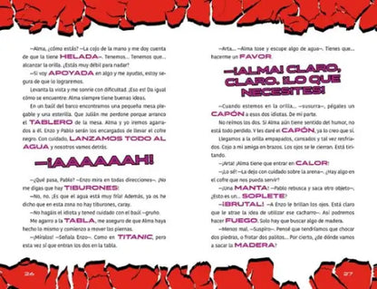 Red and black comic page from Arta Game 7: Charlie disappears adventure