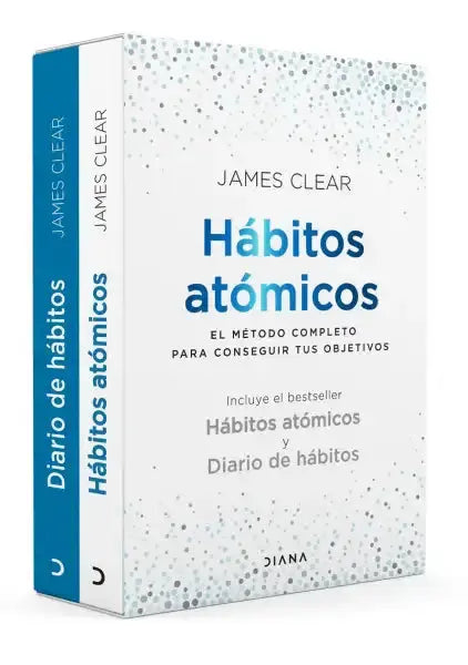 Atomic Habits box set: white and blue hardcover books by James Clear