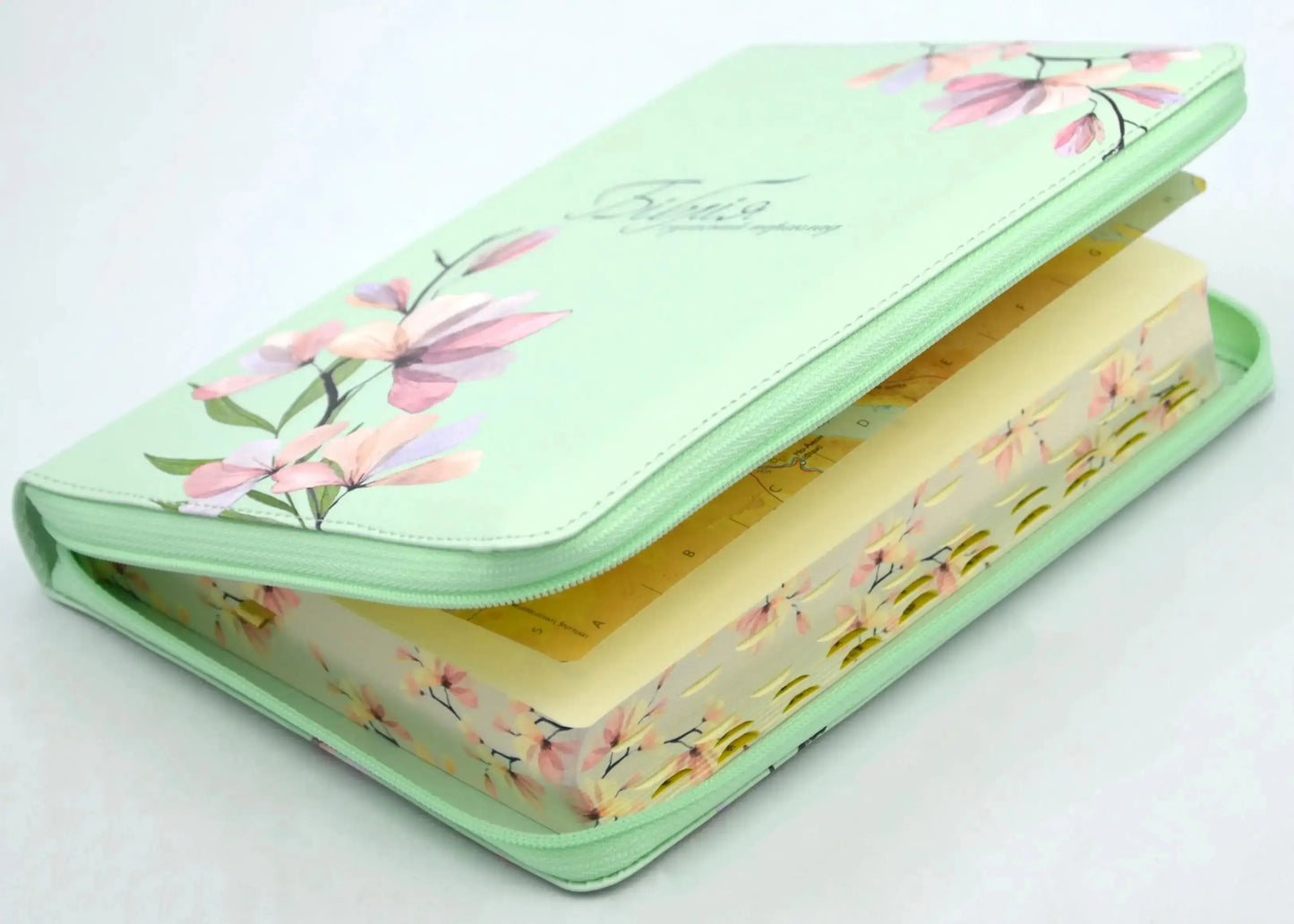 Modern Translation Bible, Mint Green with Floral Design (Zipper Closure, Leatherette Cover) Ukrainian Bible Society