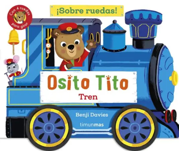 Bizzy Bear Whizzy Wheels train-shaped board book with osito tito bear conductor toy