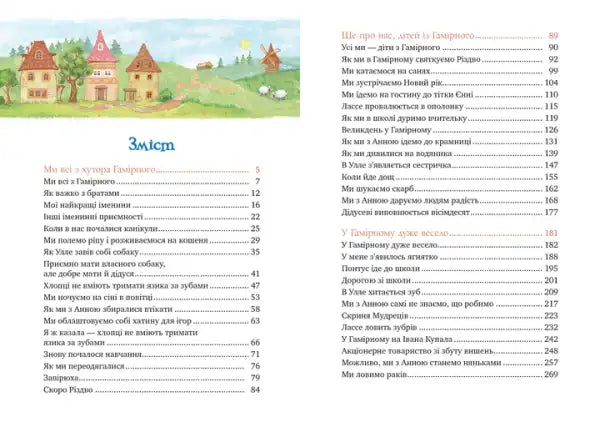 Ukrainian hardcover of Astrid Lindgren’s Children from Hamirne book table of contents