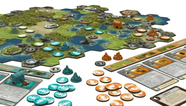 Civilization: A New Dawn board game with modular map and innovative focus row