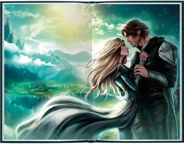 Cold Heart fantasy filled book cover with a couple in an ethereal Faerie World scene