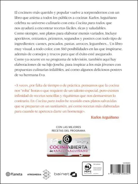 White chef uniform with red accents for cocina para todos by Karlos Arguiñano