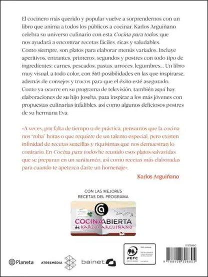 White chef uniform with red accents for cocina para todos by Karlos Arguiñano