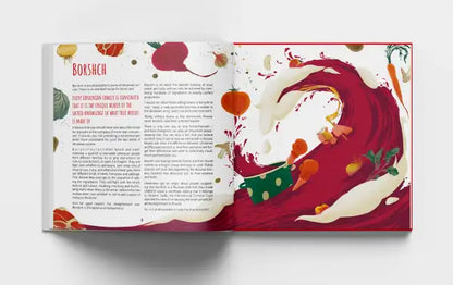 Ukrainian borscht splash in Cooking in Sorrow cookbook page