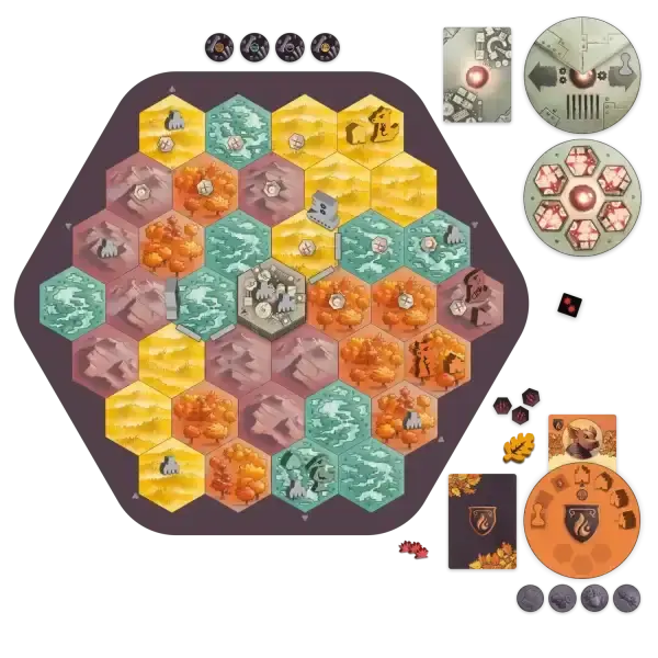 Hexagonal board in Defenders of the Wild cooperative strategy game