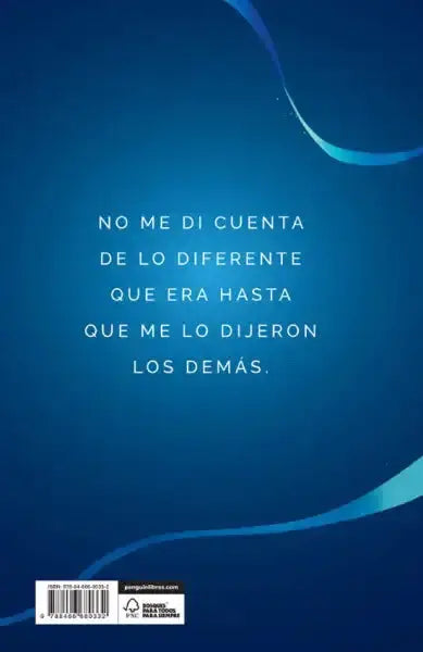 Back cover of Eloy Moreno Different limited edition blue paperback with tinted edges