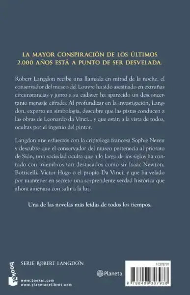Back cover of El Código Da Vinci special edition by Planeta