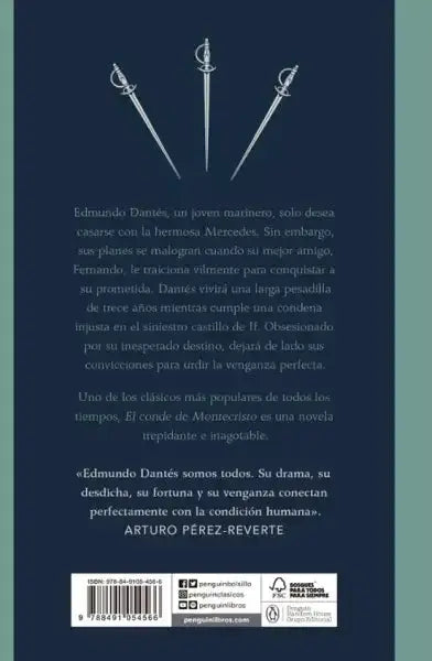 Back cover of El conde de Montecristo Spanish hardcover by Penguin Clásicos