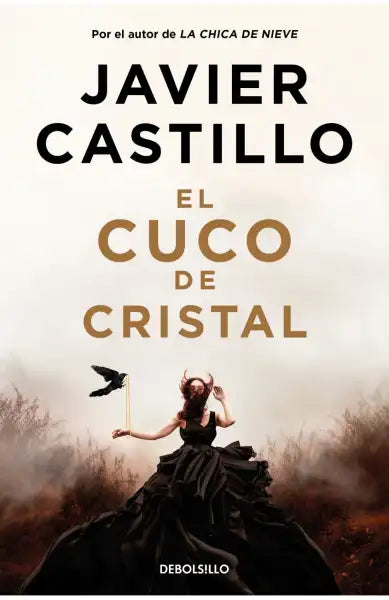 Black lace dress with bird design and horns from Javier Castillo’s El cuco de cristal