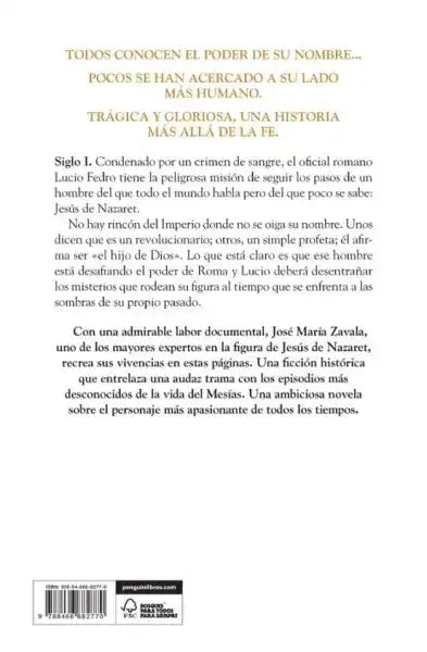 Back cover of Siglo I by José María Zavala, gold text on white
