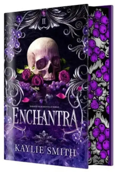 Enchantra special limited edition hardcover by Kaylie Smith with skull and roses