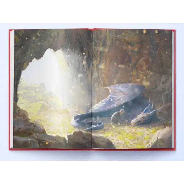 Open book with dragon illustration from Eragon Book 2 by Christopher Paolini Ukrainian hardcover