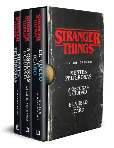 Estuche Stranger Things (Contiene: Mentes peligrosas / A oscuras en la ciudad / El vuelo de Ícaro) / Stranger Things Boxed Set cover image