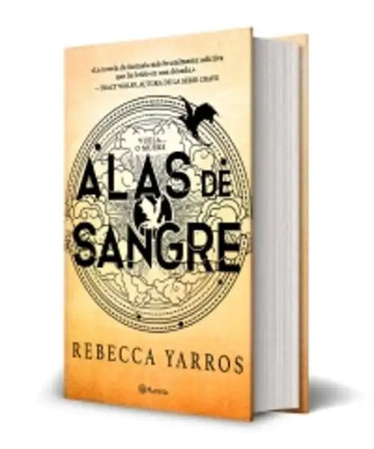 Fourth Wing book with yellow cover and globe design