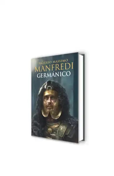 Germánico hardcover by Valerio Massimo Manfredi, warrior in golden armor