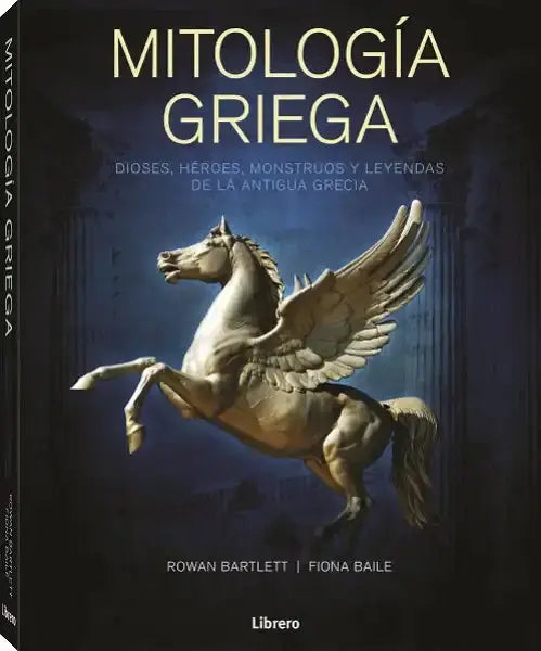 Golden winged horse statue on Greek mythology book cover