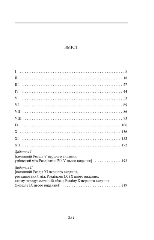 Table of contents.