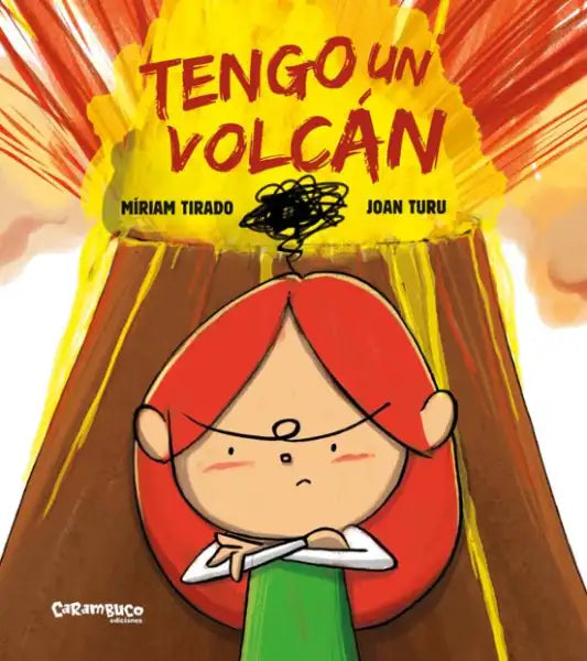 Red lava lamp with green base in I Have a Volcano picture book for young readers