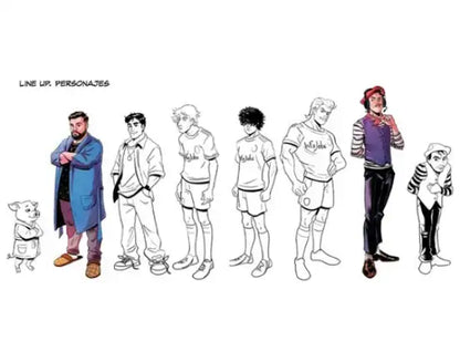 Ibai Llanos official comic: Blue coat, tan pants, brown shoes casual style