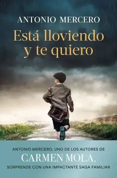 Young boy with Antonio Mercero brown leather satchel in Está Lloviendo family saga