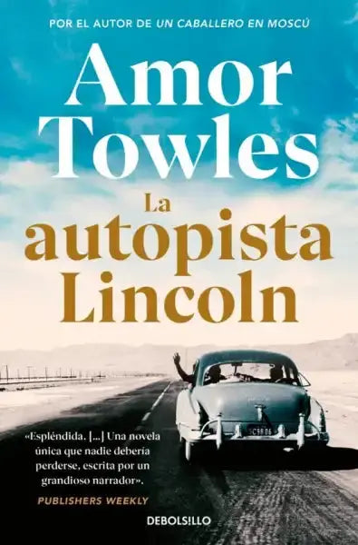 Vintage black Lincoln on sunlit autopista in Amor Towles novel by Gemma Rovira Ortega