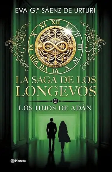 Green leather book cover of Los Hijos de Adán by Eva García Sáenz de Urturi