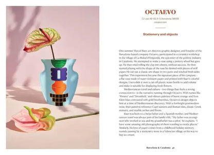 Blue and green ceramic vase in Suzanne Wales English books on Spanish artisans