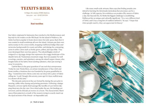 Teixits Riera cotton placemat set in Suzanne Wales English books