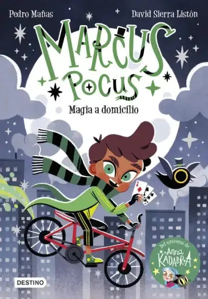 Red Marcus Pocus bicycle with green white striped scarf by Pedro Mañas