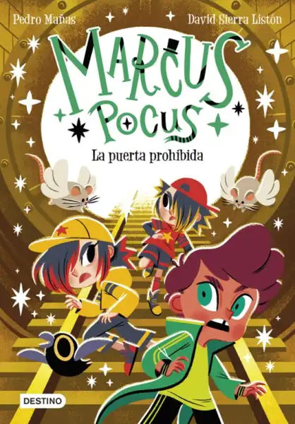 Green and white Marcus Pocus Series book cover with cartoon characters