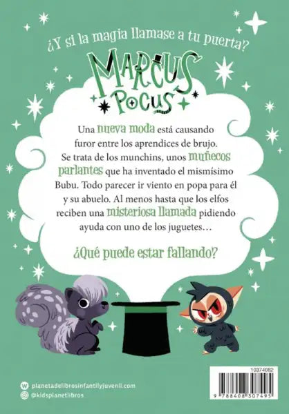 Marcus Pocus 7 book cover with green wizard, squirrel and munchkins