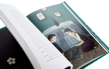 Open illustrated book.