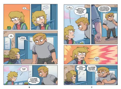 Blue backpack with red accents on Minecraft Comic Ukrainian 88-page hardback