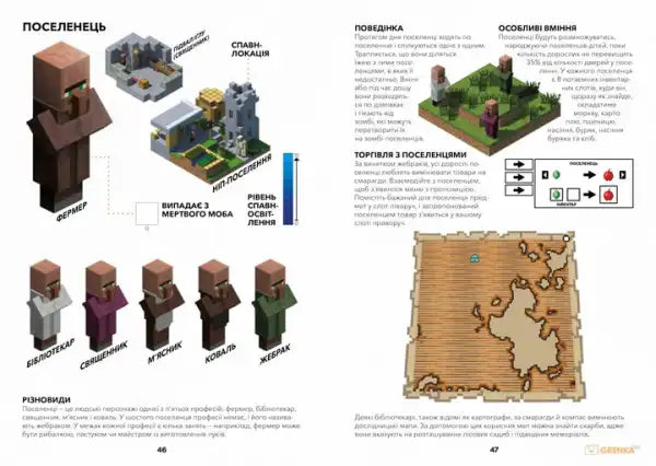 Minecraft Guide to Exploration book, Ukrainian edition with maps