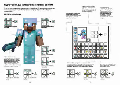 Minecraft diamond armor in Ukrainian guide full-colour illustration