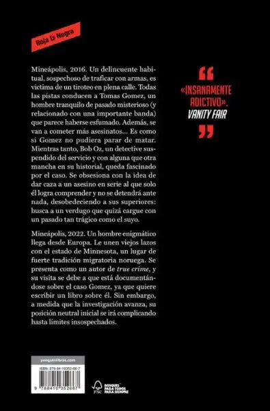 Black Minnesota book cover by Jo Nesbø, Spanish edition, Reservoir Books noir thriller