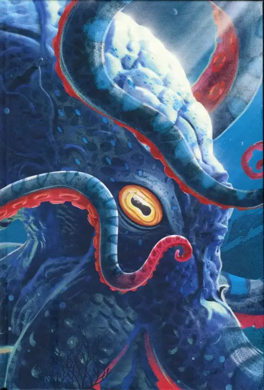 Menacing blue octopus.