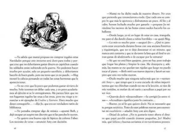 Page from Mujercitas commemorative hardcover by Elaine Showalter, Spanish translation
