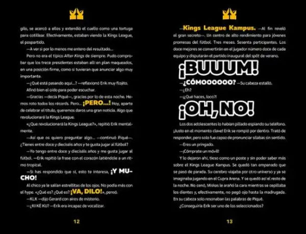 Black and white Kings League comic page with speech bubbles