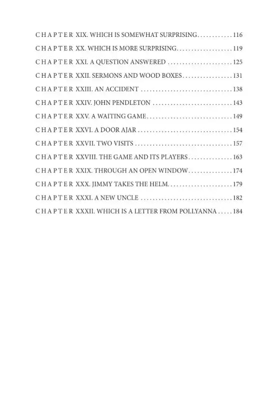 Table of contents.