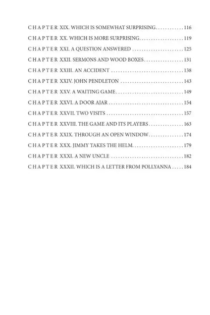 Table of contents.