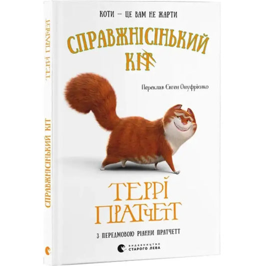 Ukrainian hardcover of Real Cat by Terry Pratchett featuring cartoon cat cover