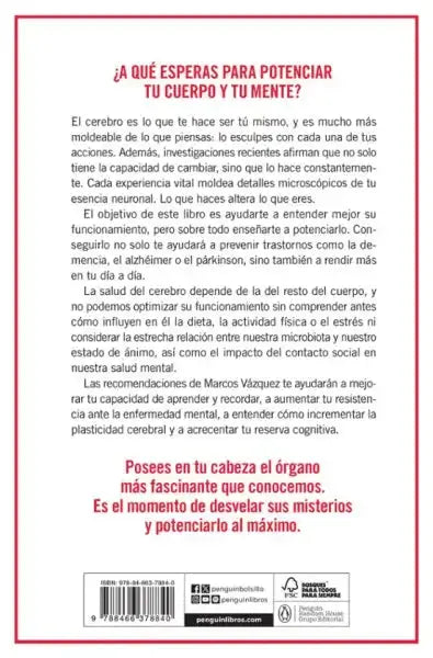 Back cover of limited edition Saludable Mente book by Penguin Random House
