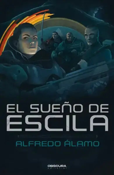Scylla’s dream book cover by Alfredo Álamo: space opera armored figures